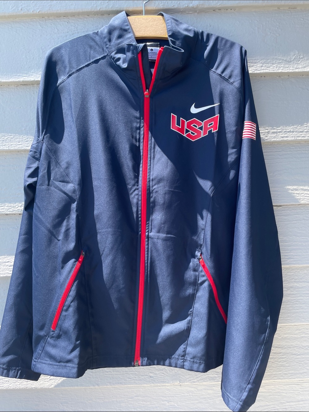 Nike Navy & Red Team USA Performance Quarter-Zip Jacket - Size L